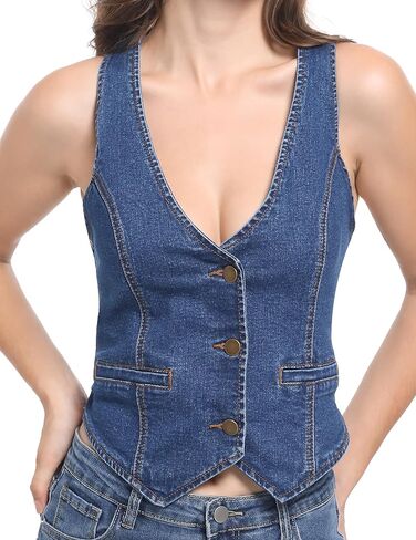 FOUCE WOMENS DENIM STET BUNTY UP V NECK BRIC in Kuwait