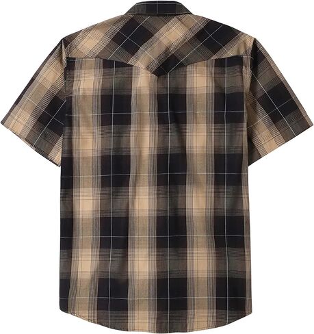 Dubinik® Western Shirts for Men Short Sleeve Plaid Pearl Snap Shirts for Men Button Up Shirt Cowboy Casual Work Shirt in Saudi Arabia