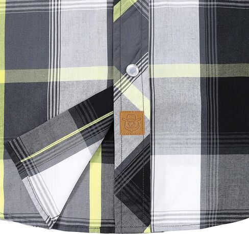 Dubinik® Western Shirts for Men Short Sleeve Plaid Pearl Snap Shirts for Men Button Up Shirt Cowboy Casual Work Shirt in Saudi Arabia