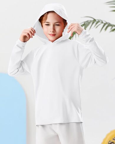 Century Star Long Sleeve Rash Guard Swim Shirts for Boys Toddler Kids UV Protection Fishing Hoodie with Thumb Hole in Saudi Arabia
