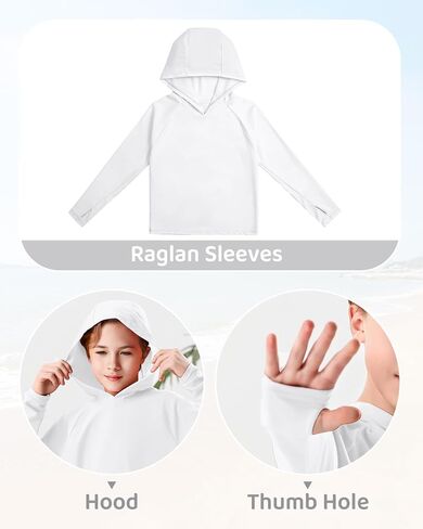 Century Star Long Sleeve Rash Guard Swim Shirts for Boys Toddler Kids UV Protection Fishing Hoodie with Thumb Hole in Saudi Arabia