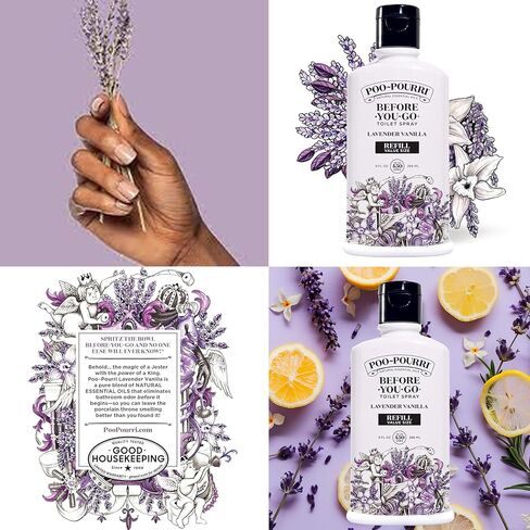 Poo-Pourri Before-You- go Toilet Spray, Original Citrus and Fresh Sea Salt, Reill Bottle 9 Fl Oz x2 and 1.4 Fl Oz Spray x2 in Saudi Arabia
