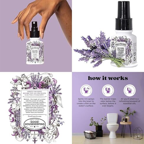 Poo-Pourri Before-You- go Toilet Spray, Original Citrus and Fresh Sea Salt, Reill Bottle 9 Fl Oz x2 and 1.4 Fl Oz Spray x2 in Saudi Arabia