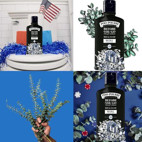 Poo-Pourri Before-You- go Toilet Spray, Original Citrus and Fresh Sea Salt, Reill Bottle 9 Fl Oz x2 and 1.4 Fl Oz Spray x2 in Saudi Arabia