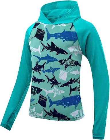 Century Star Long Sleeve Rash Guard Swim Shirts for Boys Toddler Kids UV Protection Fishing Hoodie with Thumb Hole in Saudi Arabia