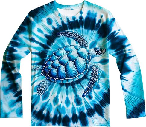 Kids Tie Dye Sun Protection Shirt UPF 50+ Long Sleeve Rash Guard Swim Shirts for Boys Girls in Kuwait