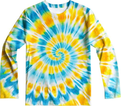 Kids Tie Dye Sun Protection Shirt UPF 50+ Long Sleeve Rash Guard Swim Shirts for Boys Girls in Kuwait