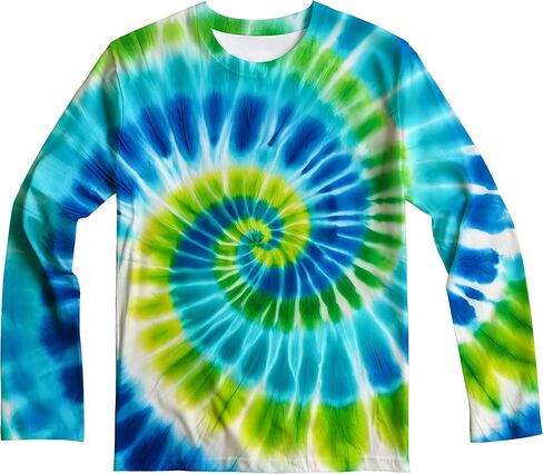 Kids Tie Dye Sun Protection Shirt UPF 50+ Long Sleeve Rash Guard Swim Shirts for Boys Girls in Kuwait
