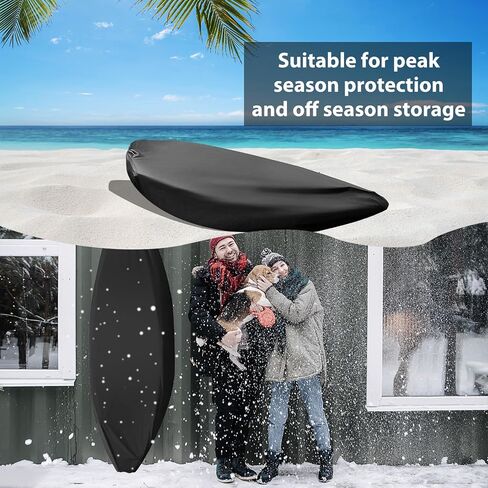 10-16FT Waterproof Kayak Covers for Outdoor Storage, 12FT Canoe Cover Accessories, Boat Cover Oxford Shade Marine Cockpit Dust Cover UV Protection Ultra Sunblock Shield for Fishing Boat Kayak Canoe in Saudi Arabia