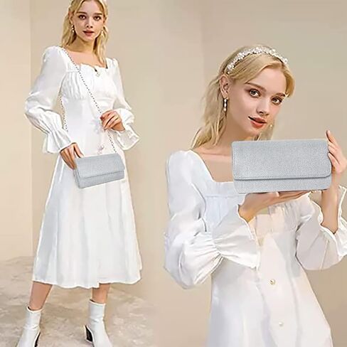 4 قطع القابض الفضي محافظ راينستون قلادة قلادة القلادة دمعة تدمير أقراط رابط تنس المجوهر in Kuwait