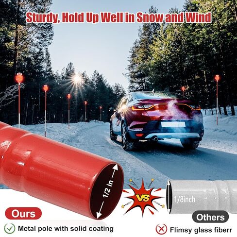 COCONUT Driveway Markers, Double Sided Reflective, 48 Inch Metal Snow Stake, 4 Packs in Kuwait