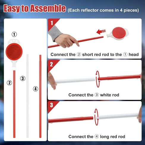 COCONUT Driveway Markers, Double Sided Reflective, 48 Inch Metal Snow Stake, 4 Packs in Kuwait