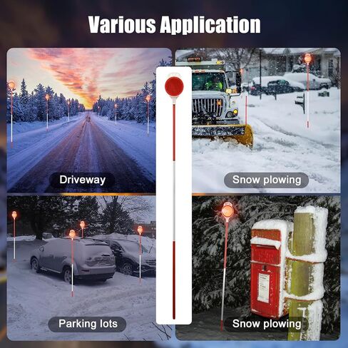 COCONUT Driveway Markers, Double Sided Reflective, 48 Inch Metal Snow Stake, 4 Packs in Kuwait