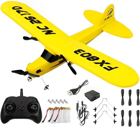 Ouhgnoh RC Plane 2.4Ghz 2 Channels EPP Foam Remote Control Airplane Radio Control Cessna Aircraft Easy to Fly RC Glider Toys for Kids, Boys and Beginners with 3 Batteries in Saudi Arabia