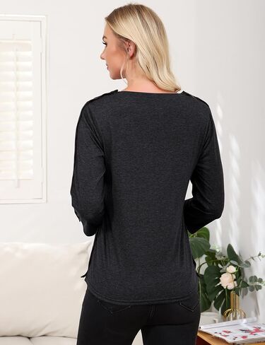 Post Shoulder Surgery Shirts for WomenTear Away 3/4 Sleeve Full Open Side Snap Dialysis Chemo Adaptive Clothing in Saudi Arabia