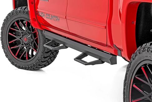 Rough Country SRL2 Aluminum Side Steps for Chevy Silverado & GMC Sierra 1500/2500HD/3500HD (2007-2018) Crew Cab - Modular Running Boards with Adjustable Step Placement in Saudi Arabia