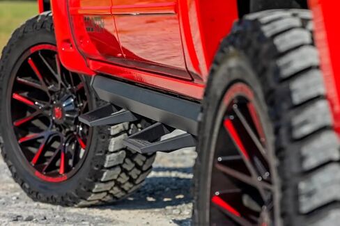 Rough Country SRL2 Aluminum Side Steps for Chevy Silverado & GMC Sierra 1500/2500HD/3500HD (2007-2018) Crew Cab - Modular Running Boards with Adjustable Step Placement in Saudi Arabia