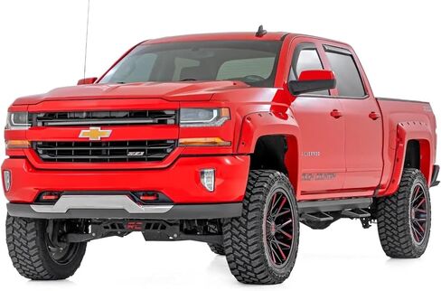 Rough Country SRL2 Aluminum Side Steps for Chevy Silverado & GMC Sierra 1500/2500HD/3500HD (2007-2018) Crew Cab - Modular Running Boards with Adjustable Step Placement in Saudi Arabia