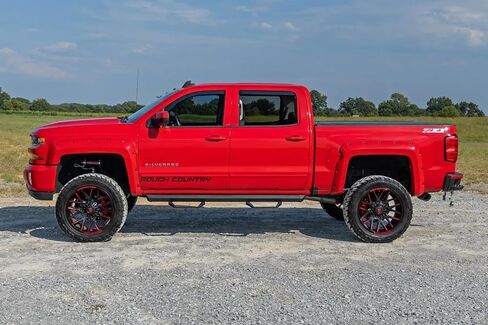 Rough Country SRL2 Aluminum Side Steps for Chevy Silverado & GMC Sierra 1500/2500HD/3500HD (2007-2018) Crew Cab - Modular Running Boards with Adjustable Step Placement in Saudi Arabia
