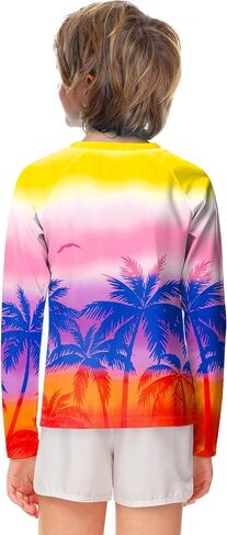 Aobute Usisex Kids Rash Guard Long Long SPF 50+ Sun Shirt UV Protection قمصان السباحة 3-12 سنة in Kuwait