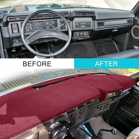Dashboard Cover Custom Fit for Ford F100 F150 F250 F350 Bronco 1980 1981 1982 1983 1984 1985 1986 Dash Cover Mat Pad Carpet (Black) in Kuwait
