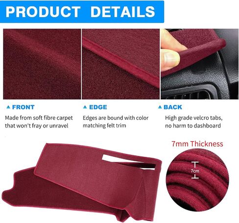 Dashboard Cover Custom Fit for Ford F100 F150 F250 F350 Bronco 1980 1981 1982 1983 1984 1985 1986 Dash Cover Mat Pad Carpet (Black) in Kuwait