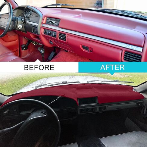 Dashboard Cover Custom Fit for Ford F100 F150 F250 F350 Bronco 1980 1981 1982 1983 1984 1985 1986 Dash Cover Mat Pad Carpet (Black) in Kuwait