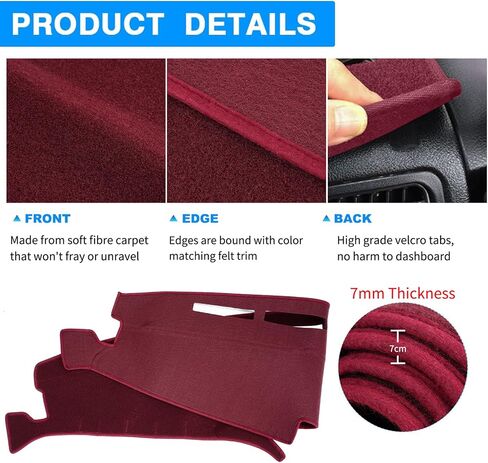 Dashboard Cover Custom Fit for Ford F100 F150 F250 F350 Bronco 1980 1981 1982 1983 1984 1985 1986 Dash Cover Mat Pad Carpet (Black) in Kuwait