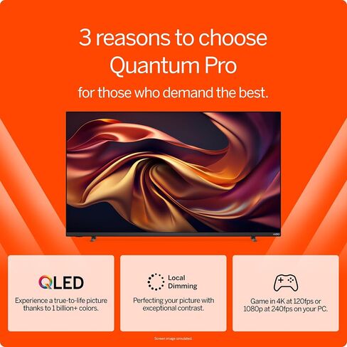 VIZIO 50-inch MQX Series Premium 4K 120hz QLED HDR Smart TV with Dolby Vision, Active Full Array, 240hz @ 1080p PC Gaming, WiFi 6E, and Alexa Compatibility M50QXM-K01, 2023 Model in Kuwait