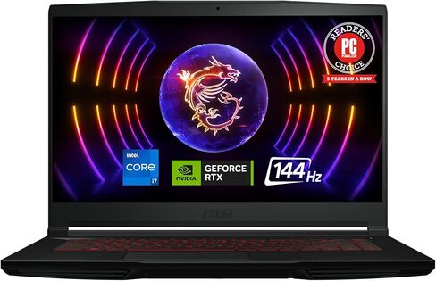 MSI Thin GF63 Gaming Laptop: Intel Core i5-12450H GeForce RTX 2050, 15.6" FHD, 144Hz, 8GB DDR4, 512GB NVMe SSD, Type-C USB 3.2 Gen 1, Cooler Boost 5, Win 11 Home: Black 12UCX-484US in Saudi Arabia