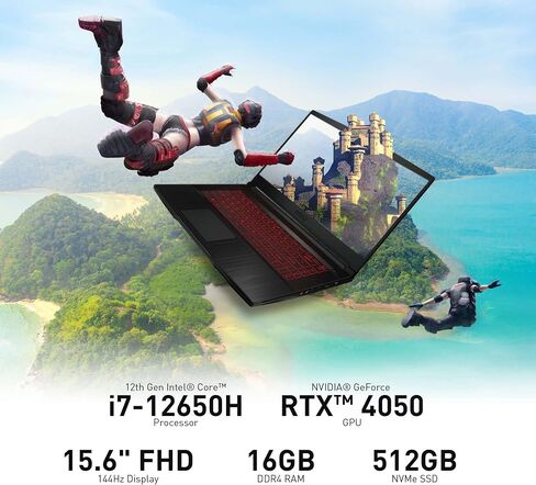 MSI Thin GF63 Gaming Laptop: Intel Core i5-12450H GeForce RTX 2050, 15.6" FHD, 144Hz, 8GB DDR4, 512GB NVMe SSD, Type-C USB 3.2 Gen 1, Cooler Boost 5, Win 11 Home: Black 12UCX-484US in Saudi Arabia