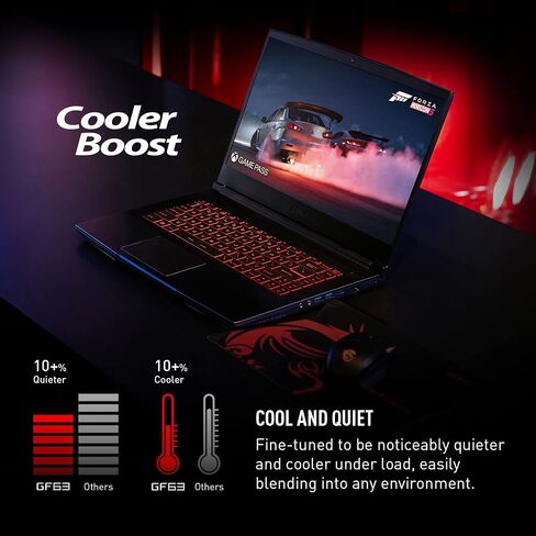 MSI Thin GF63 Gaming Laptop: Intel Core i5-12450H GeForce RTX 2050, 15.6" FHD, 144Hz, 8GB DDR4, 512GB NVMe SSD, Type-C USB 3.2 Gen 1, Cooler Boost 5, Win 11 Home: Black 12UCX-484US in Saudi Arabia