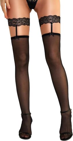 RSLove Women's Women's High Lockings - Silicone Lace Top Shocking Sexy Bow Beardenders Pantyhose in Saudi Arabia