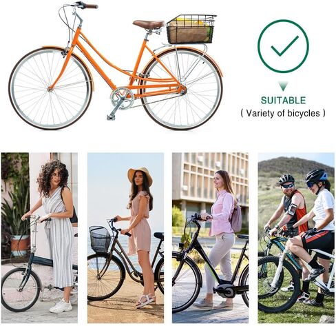ANZOME Folding Rear Bike Basket with Bicycle Basket Liner and Adjustable Cargo Net, Waterproof Metal Bike Basket for Most Rear Mounted Bike Rack, Large Space Folding Bike Basket Rear in Kuwait