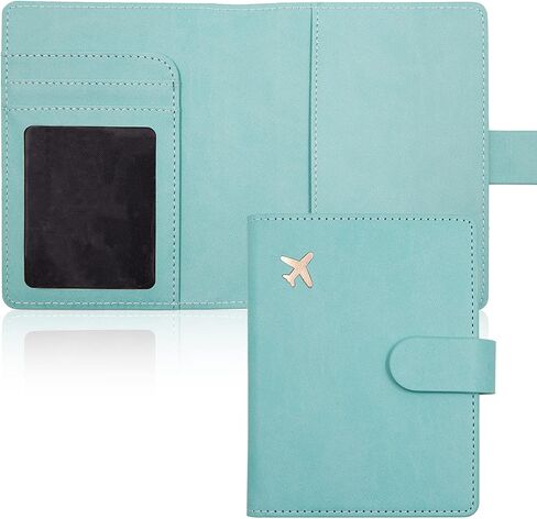 Deziliao Passport Holder,Passport Holder Card Slots, Passport and Vaccine Card Holder Combo, Cute Passport cover for Women and Men, with Waterproof Rfid Blocking, Passport Travel Wallet(Aqua Green) in Kuwait