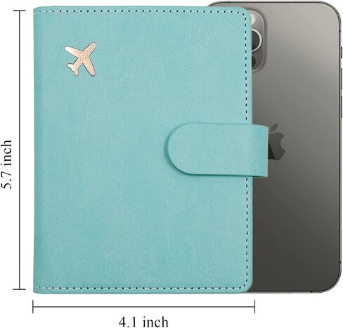 Deziliao Passport Holder,Passport Holder Card Slots, Passport and Vaccine Card Holder Combo, Cute Passport cover for Women and Men, with Waterproof Rfid Blocking, Passport Travel Wallet(Aqua Green) in Kuwait