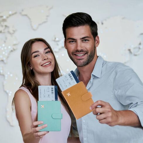 Deziliao Passport Holder,Passport Holder Card Slots, Passport and Vaccine Card Holder Combo, Cute Passport cover for Women and Men, with Waterproof Rfid Blocking, Passport Travel Wallet(Aqua Green) in Kuwait