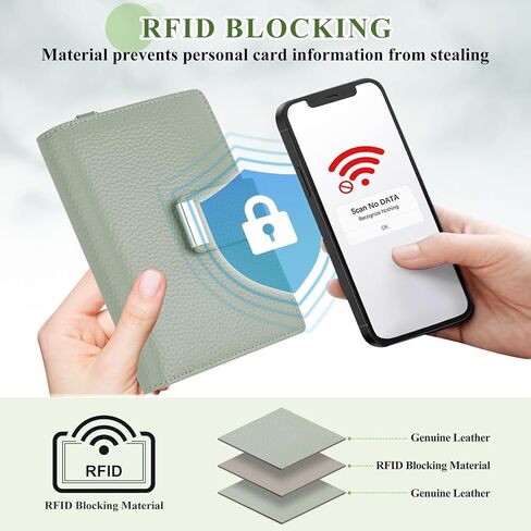 BKNOOU RFID Blocking Passport Holder with Airtag - Leather Travel Passport Wallet for Women & Men, Slim Bifold Travel passport holder Holds Cards & Tickets & Cash (Blue) in Kuwait