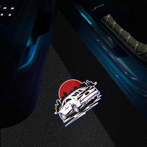 LED LED Car Door Logo Lights متوافقة مع RZ300E RZ450E مجاملة جهاز الإسقاط بالليزر ترحيب مصباح مصباح بركة أضواء أدوات السيارة (RZ) in Kuwait