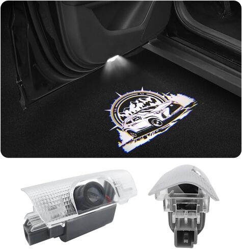LED LED Car Door Logo Lights متوافقة مع RZ300E RZ450E مجاملة جهاز الإسقاط بالليزر ترحيب مصباح مصباح بركة أضواء أدوات السيارة (RZ) in Kuwait