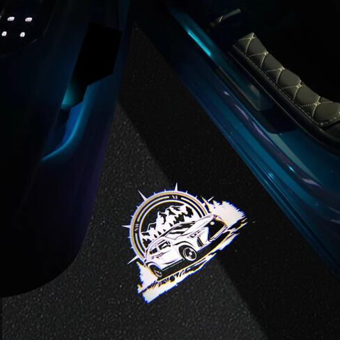 LED LED Car Door Logo Lights متوافقة مع RZ300E RZ450E مجاملة جهاز الإسقاط بالليزر ترحيب مصباح مصباح بركة أضواء أدوات السيارة (RZ) in Kuwait