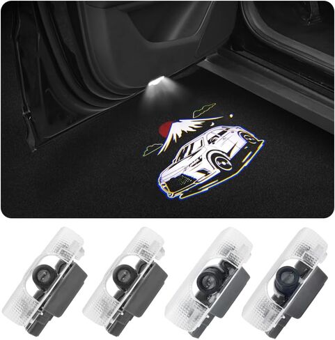 LED LED Car Door Logo Lights متوافقة مع RZ300E RZ450E مجاملة جهاز الإسقاط بالليزر ترحيب مصباح مصباح بركة أضواء أدوات السيارة (RZ) in Kuwait