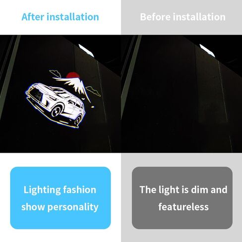 LED LED Car Door Logo Lights متوافقة مع RZ300E RZ450E مجاملة جهاز الإسقاط بالليزر ترحيب مصباح مصباح بركة أضواء أدوات السيارة (RZ) in Kuwait
