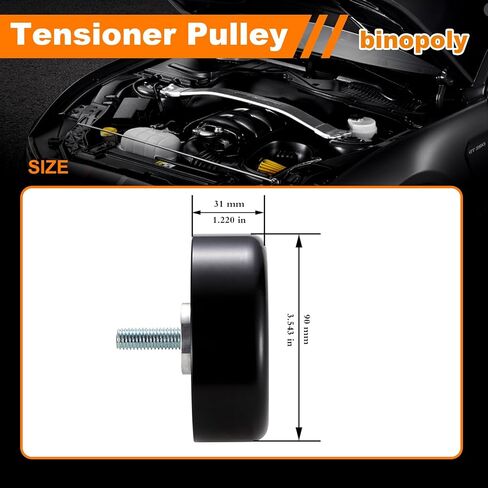 binopoly 36299 Belt Tensioner/Idler Pulley for 2001-2020 Buick Rainier Cadillac Escalade Chevy Avalanche/Colorado/Express/SSR/Tahoe GMC Canyon/Envoy/Savana/Yukon OE#89669 12555609 12580771 12669569 in Saudi Arabia