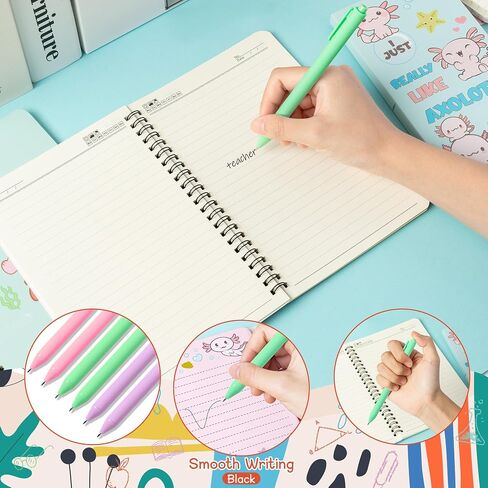 Axolotl Sticky Note A5 Notebooks Pens Stationery Set - Axolotl Self-Stick Notes Pads Spiral Notebooks Black Gel Ballpoint Pens Back to School Office Supplies Teacher Appreciation Gift with Box in Saudi Arabia