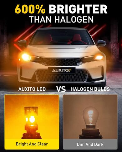 Auxito 2025 تم ترقيته 1156 مصابيح LED ضوء الإشارة ضوء الإشارة مع المروحة ، 4000LM 600 ％ Super Bright Amber الأصفر ، BA15S 1141 7506 1003 P21W 1156A Canbus LED LED LED ، حزمة 2 2 in Saudi Arabia