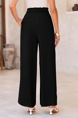 PRETTYGARDEN Women's Wide Leg Work Pants Business Casual High Waisted Loose Palazzo Trouser Summer Clothes in Saudi Arabia