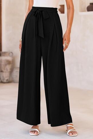 PRETTYGARDEN Women's Wide Leg Work Pants Business Casual High Waisted Loose Palazzo Trouser Summer Clothes in Saudi Arabia
