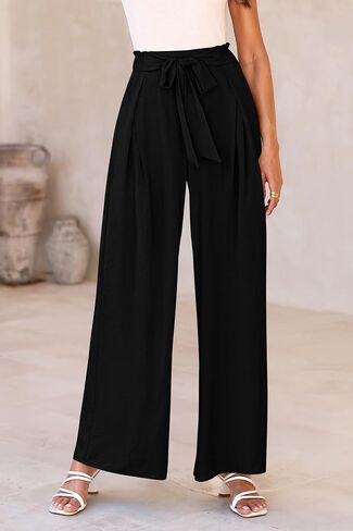 PRETTYGARDEN Women's Wide Leg Work Pants Business Casual High Waisted Loose Palazzo Trouser Summer Clothes in Saudi Arabia