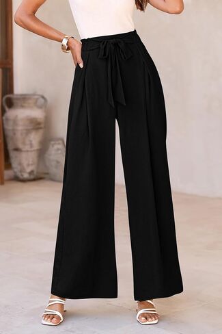 PRETTYGARDEN Women's Wide Leg Work Pants Business Casual High Waisted Loose Palazzo Trouser Summer Clothes in Saudi Arabia